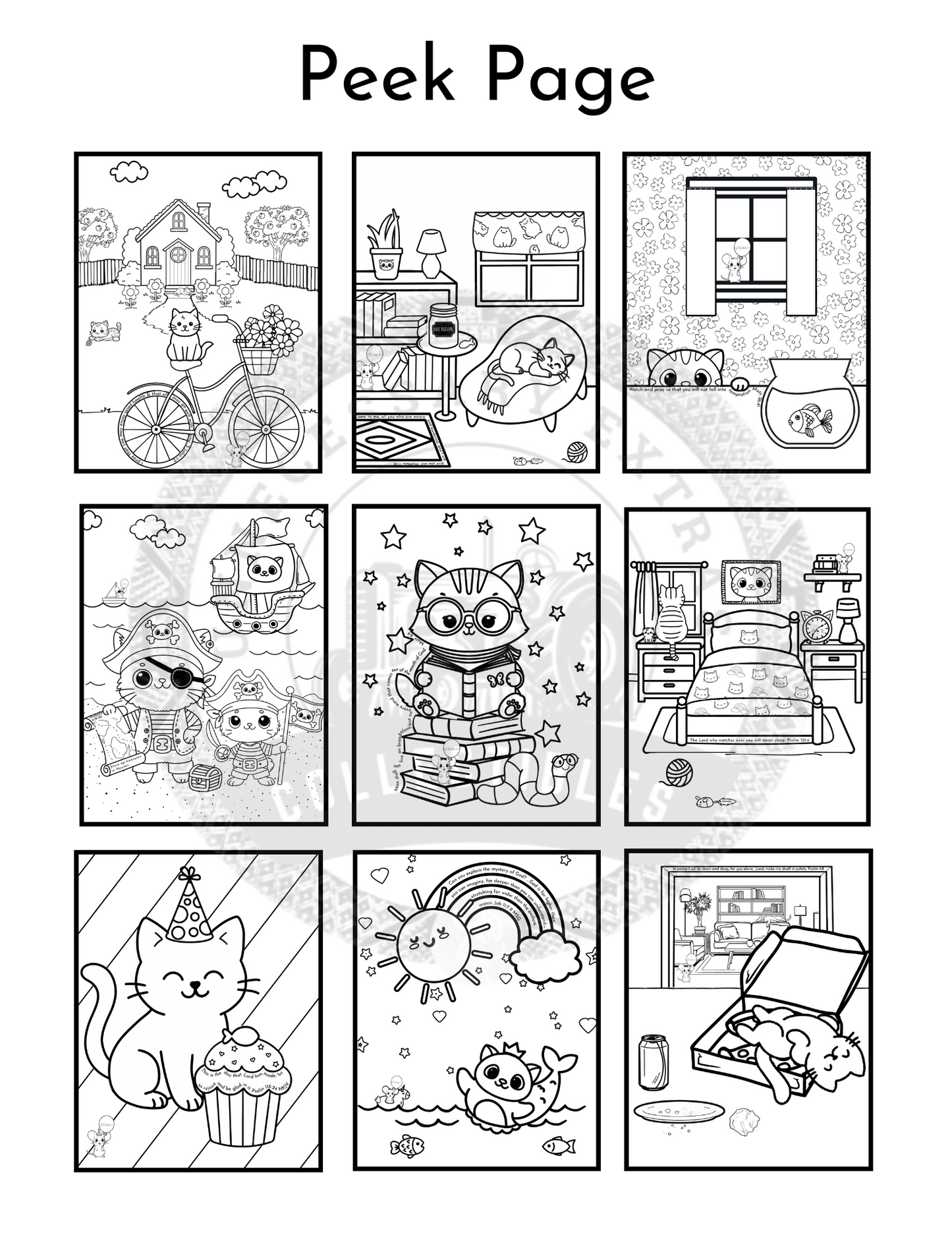 Paws & Reflect: A Cat & Scripture Digital Coloring Book