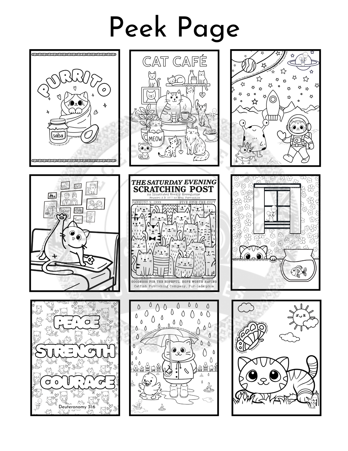 Paws & Reflect: A Cat & Scripture Digital Coloring Book