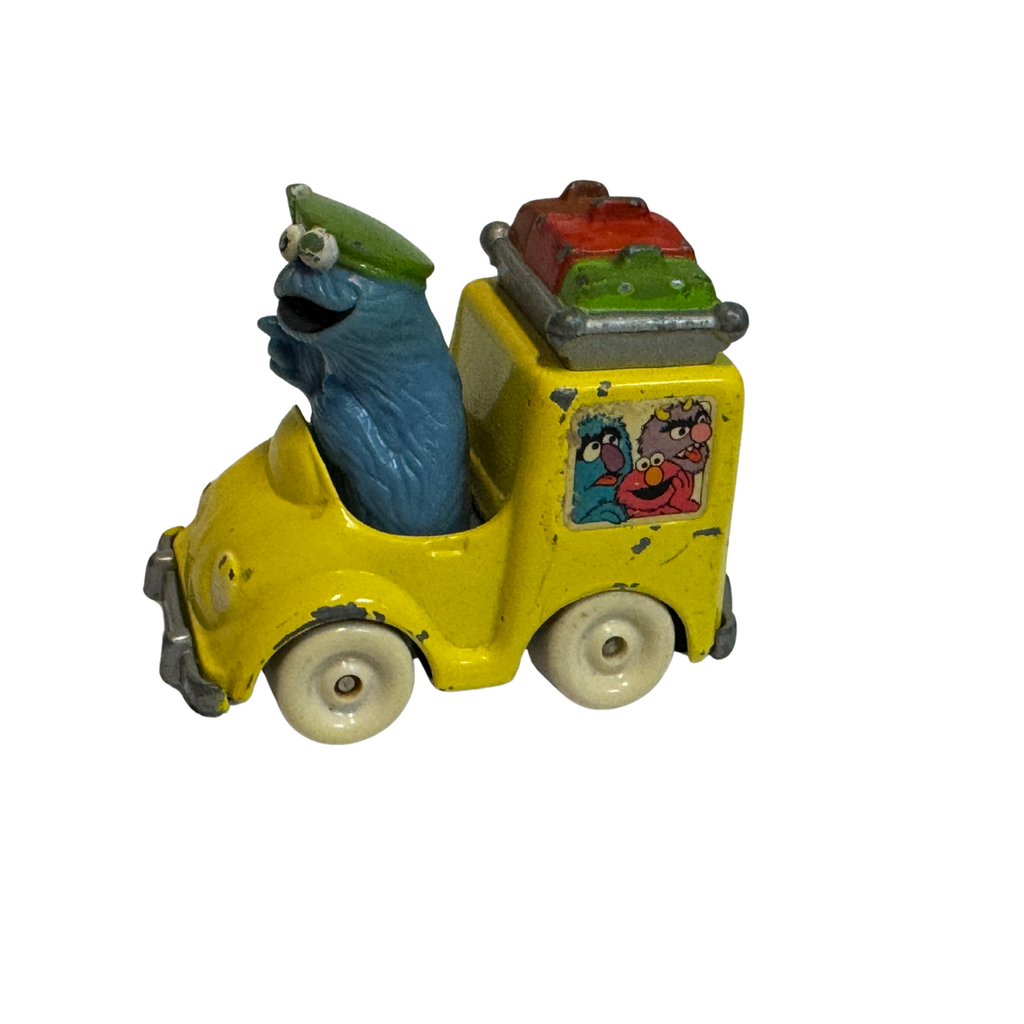 1983 Vintage Sesame Street Cookie Monster Diecast Taxi Toy Car