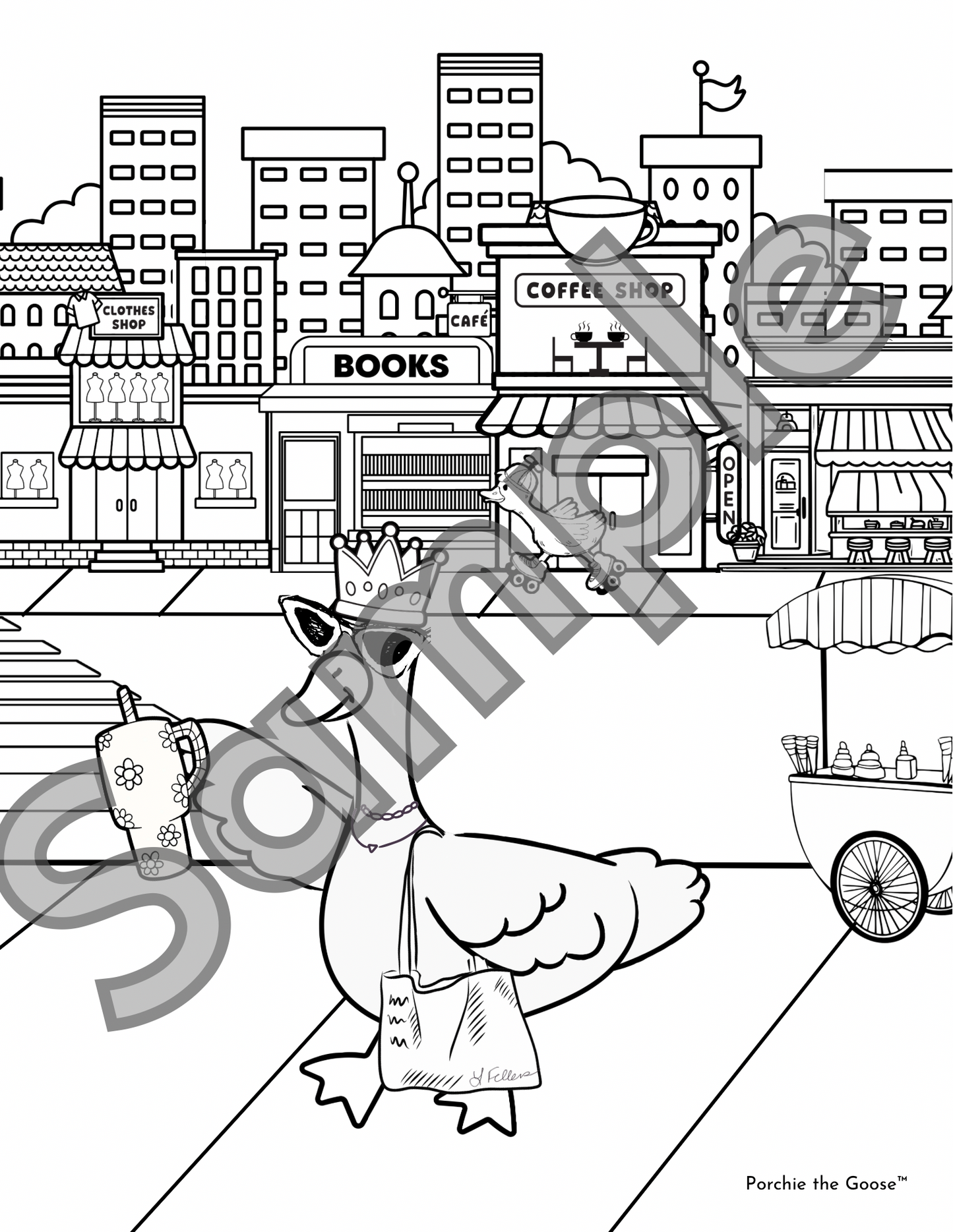 The Goose Got Loose – Digital Coloring Book | Porchie the Porch Goose