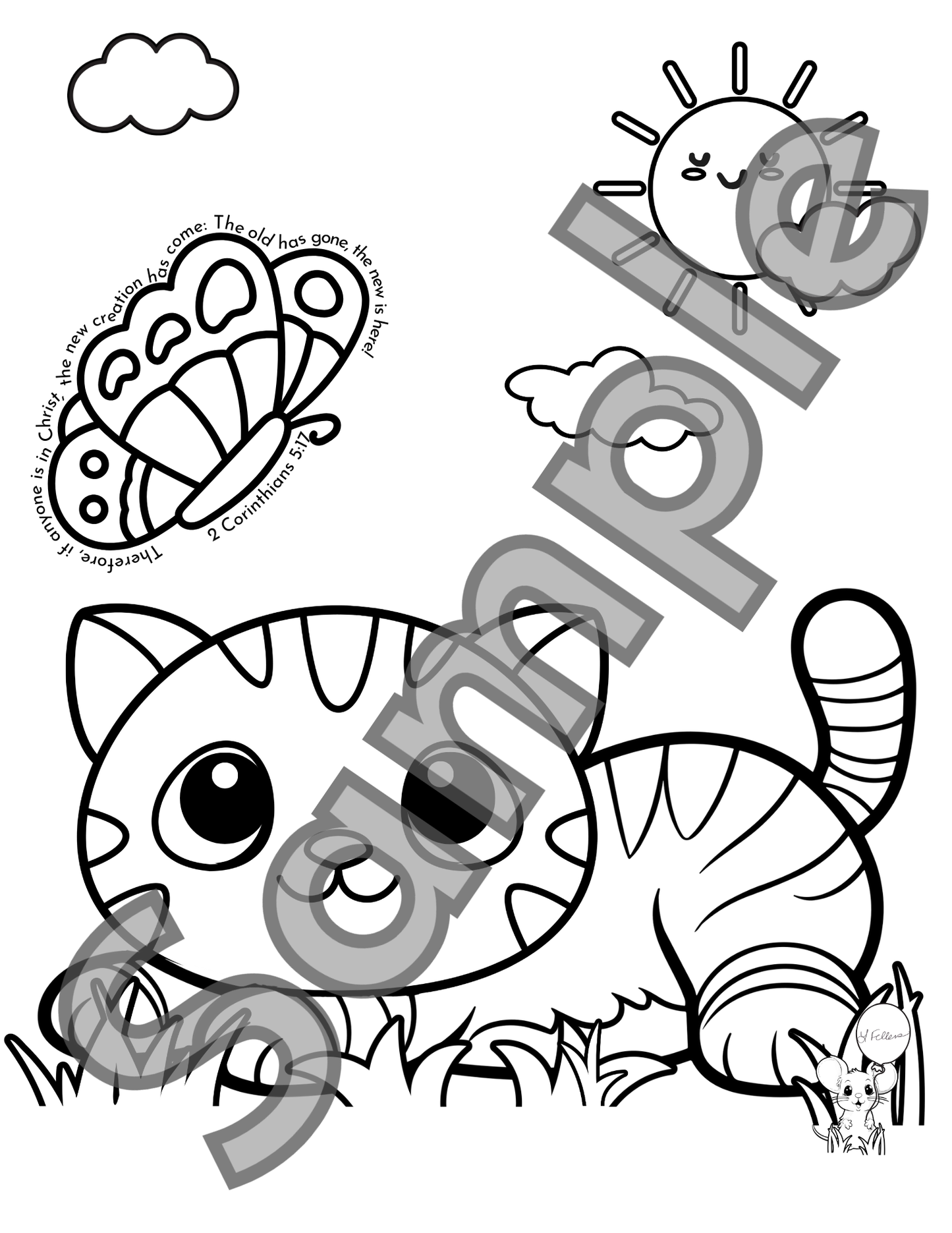 Paws & Reflect: A Cat & Scripture Digital Coloring Book