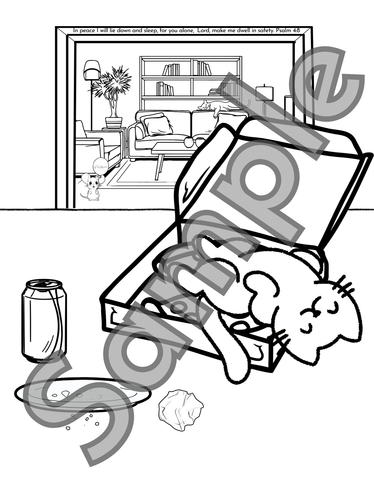 Paws & Reflect: A Cat & Scripture Digital Coloring Book