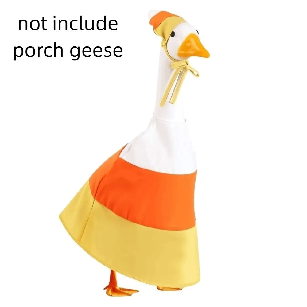 Funny Cloak Halloween Porch Goose Costume Witch Hat 23inch Lawn Goose Outfit Pumpkin Creative Garden Goose Costume Outdoor