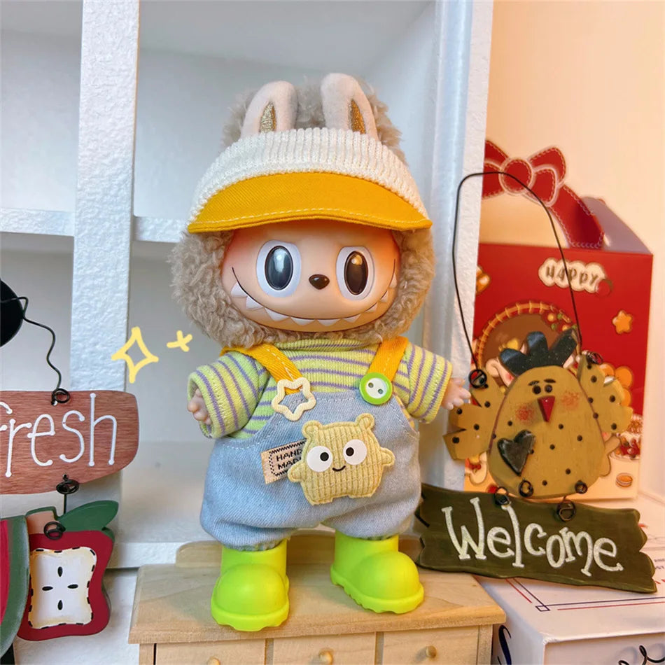 Labubu 17cm Doll Clothes Set - DIY Accessories with Hat & Shoes | Party Game Toys | Perfect Gift