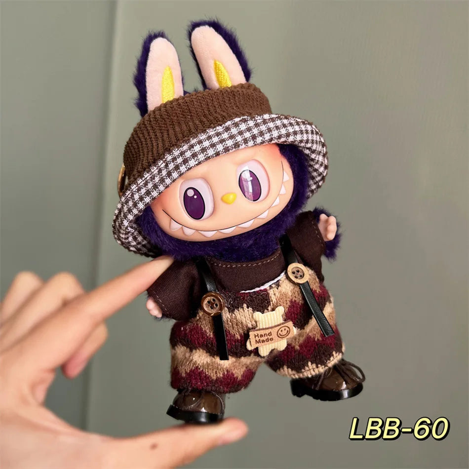 Labubu 17cm Doll Clothes Set - DIY Accessories with Hat & Shoes | Party Game Toys | Perfect Gift