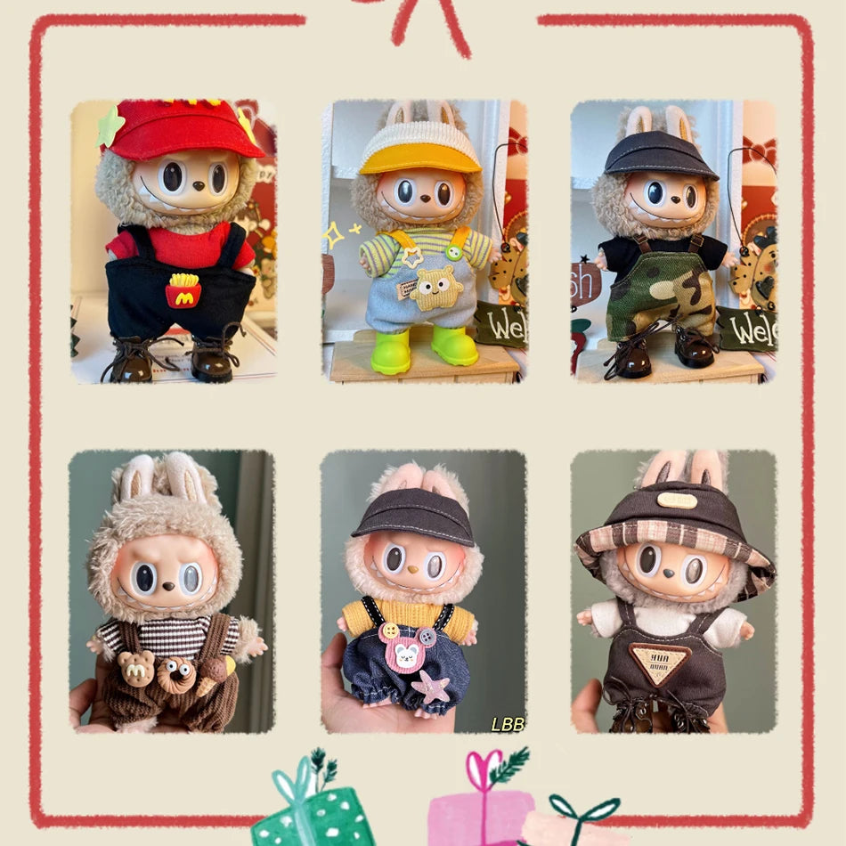 Labubu 17cm Doll Clothes Set - DIY Accessories with Hat & Shoes | Party Game Toys | Perfect Gift