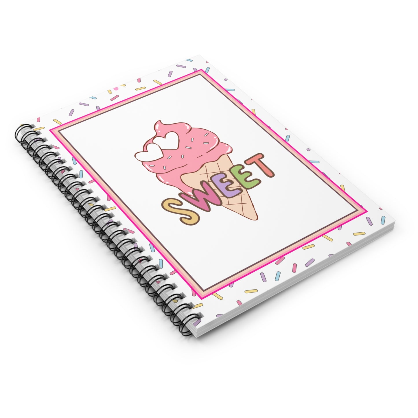 The Classic Ice Cream Cone Spiral Notebook | Ruled | Sweet Treats Suite