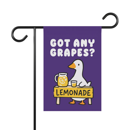 Funny Duck Garden Flag, Got Any Grapes Meme Decor, Lemonade Stand Outdoor Banner, Cute Animal Yard Sign, Summer Garden Decor, Dark Purple