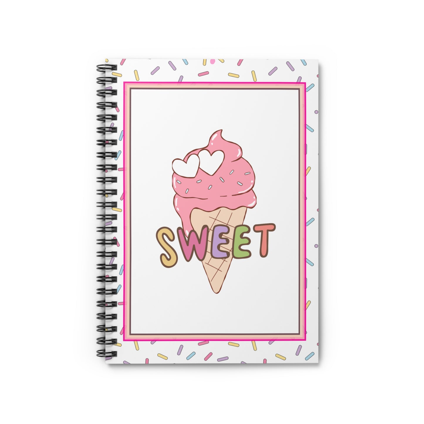 The Classic Ice Cream Cone Spiral Notebook | Ruled | Sweet Treats Suite