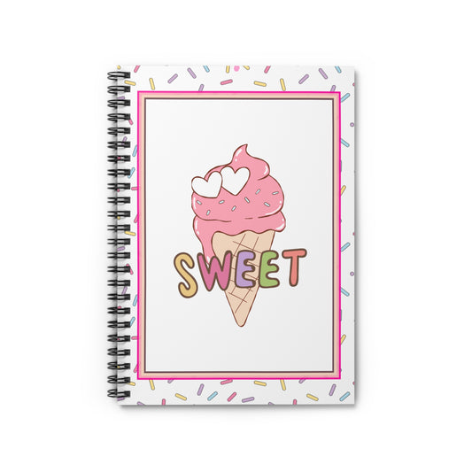 The Classic Ice Cream Cone Spiral Notebook | Ruled | Sweet Treats Suite