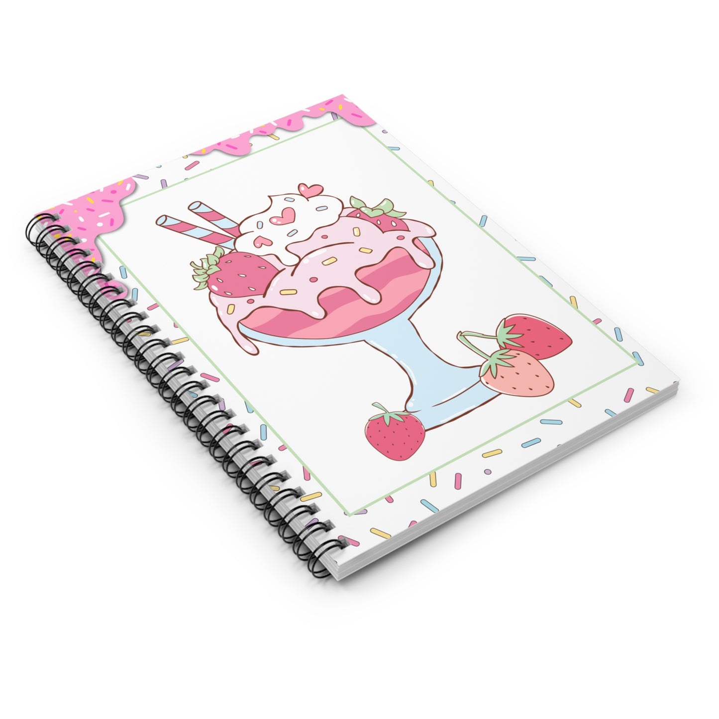 Strawberry Sundae Spiral Notebook | Ruled Journal | Sweet Treats Suite