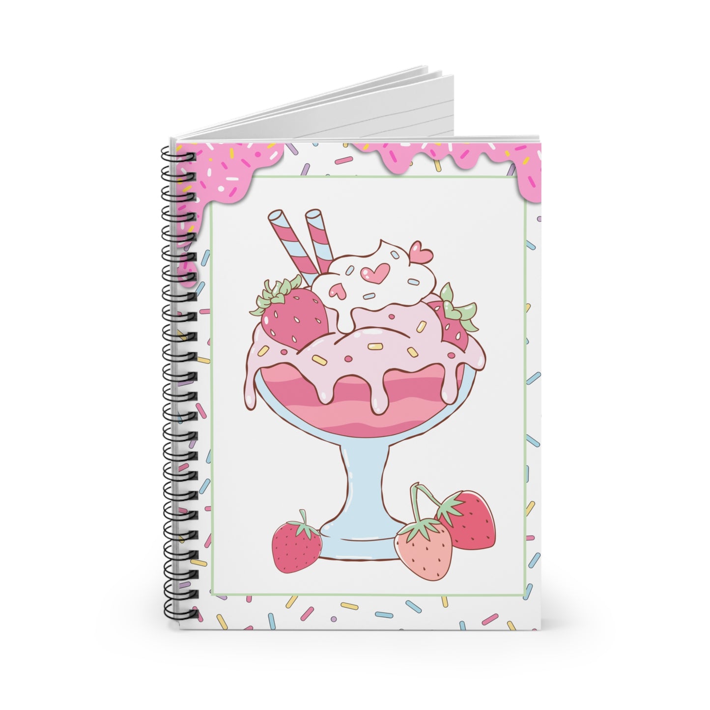 Strawberry Sundae Spiral Notebook | Ruled Journal | Sweet Treats Suite