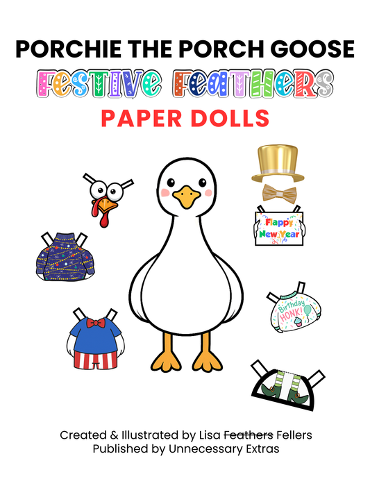 Porchie the Porch Goose Paper Dolls: Festive Feathers-Digital Download