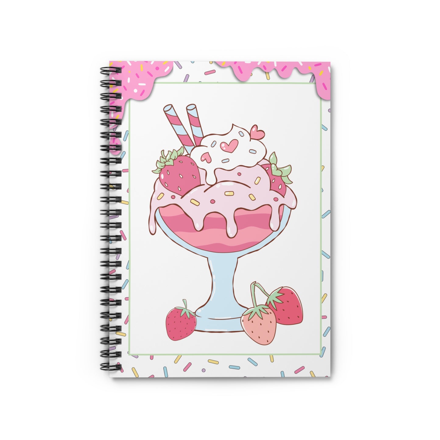 Strawberry Sundae Spiral Notebook | Ruled Journal | Sweet Treats Suite
