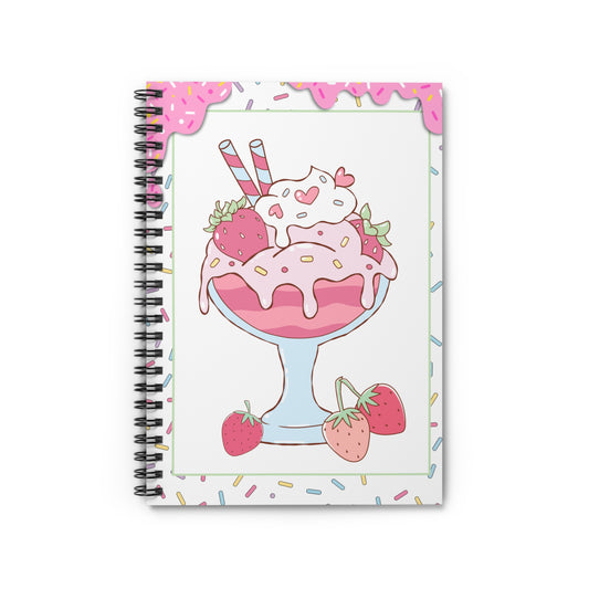 Strawberry Sundae Spiral Notebook | Ruled Journal | Sweet Treats Suite