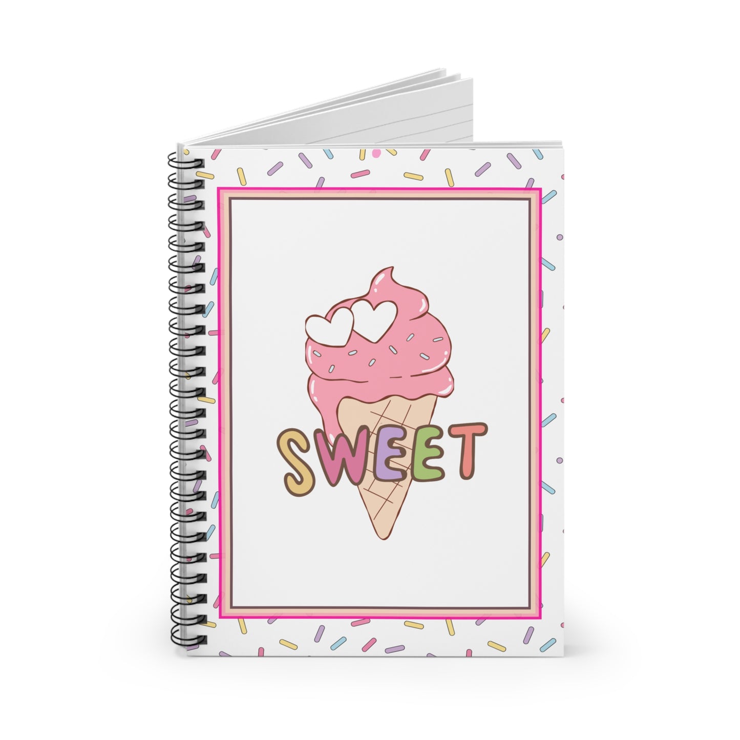 The Classic Ice Cream Cone Spiral Notebook | Ruled | Sweet Treats Suite