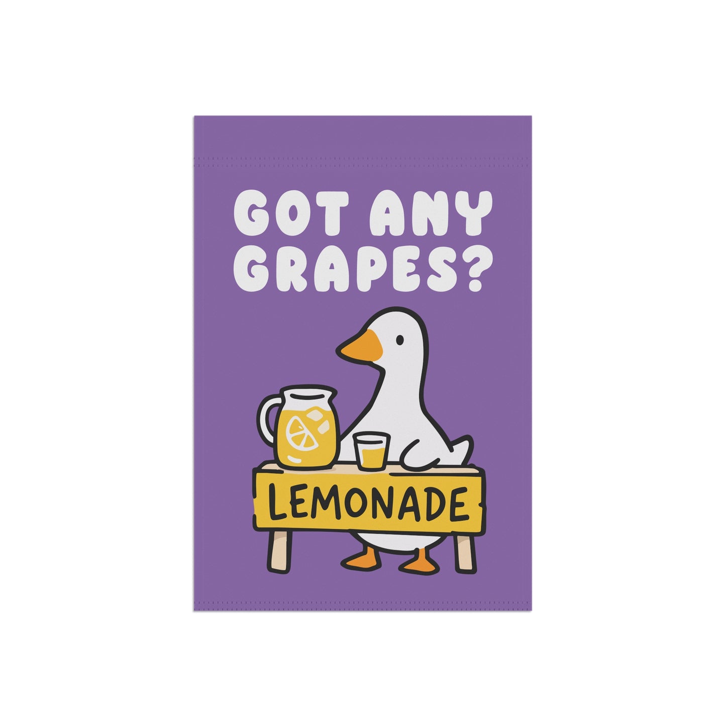 Funny Duck Garden Flag, Got Any Grapes Meme Decor, Lemonade Stand Outdoor Banner, Cute Animal Yard Sign, Summer Garden Decor, Gift for Gen Z