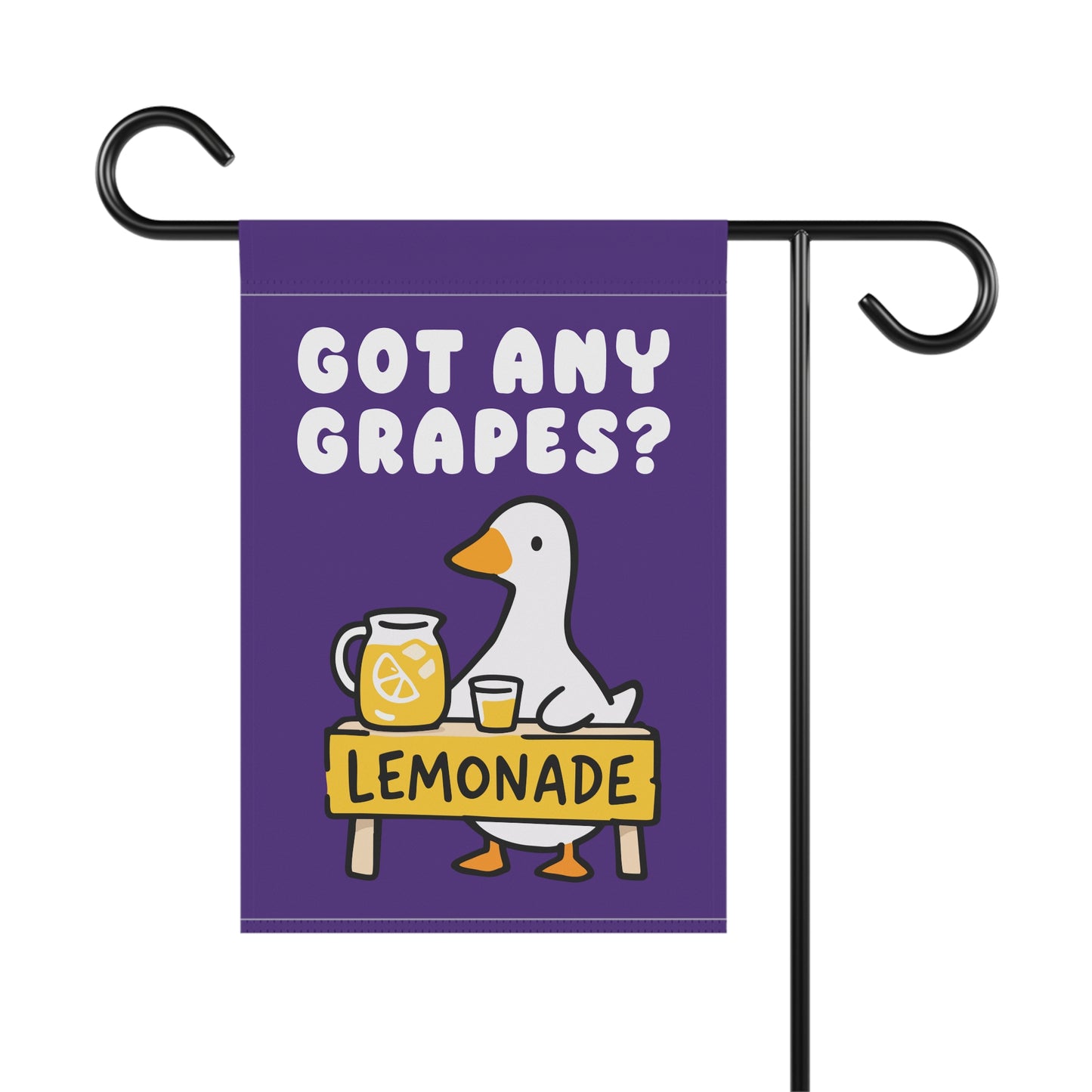 Funny Duck Garden Flag, Got Any Grapes Meme Decor, Lemonade Stand Outdoor Banner, Cute Animal Yard Sign, Summer Garden Decor, Dark Purple