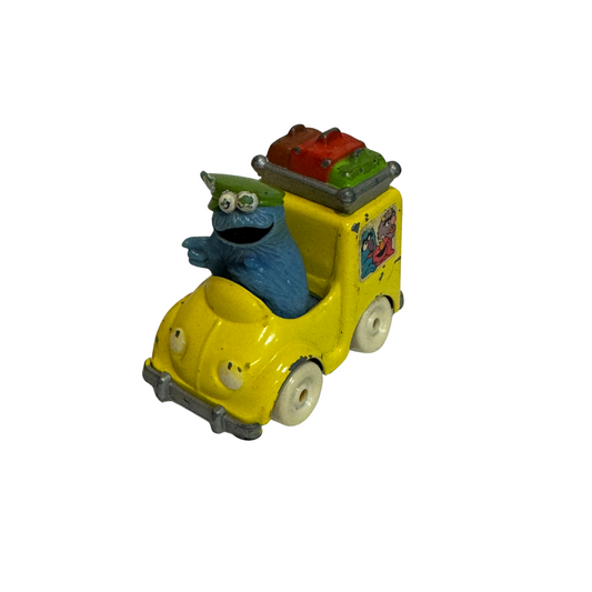 1983 Vintage Sesame Street Cookie Monster Diecast Taxi Toy Car
