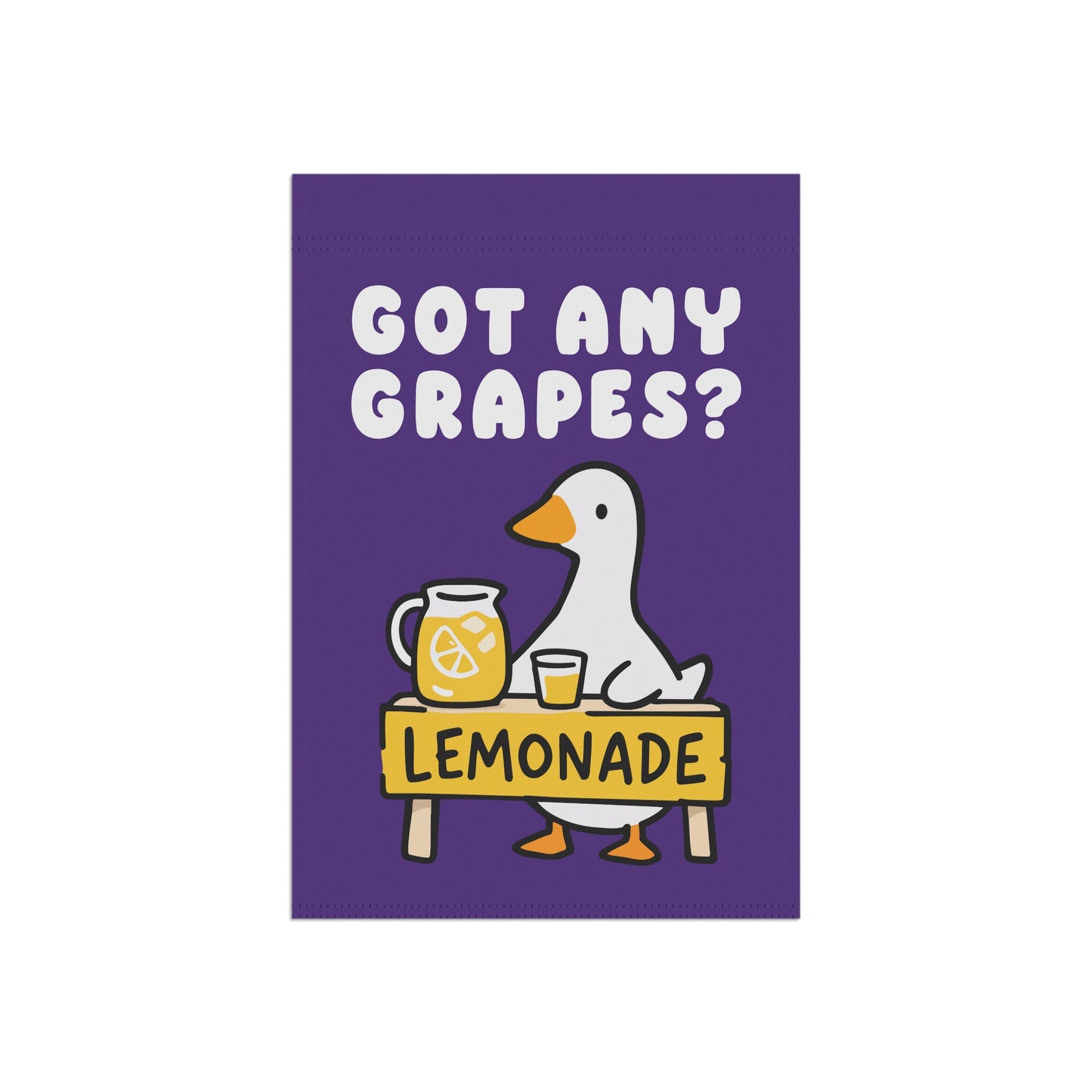 Funny Duck Garden Flag, Got Any Grapes Meme Decor, Lemonade Stand Outdoor Banner, Cute Animal Yard Sign, Summer Garden Decor, Dark Purple