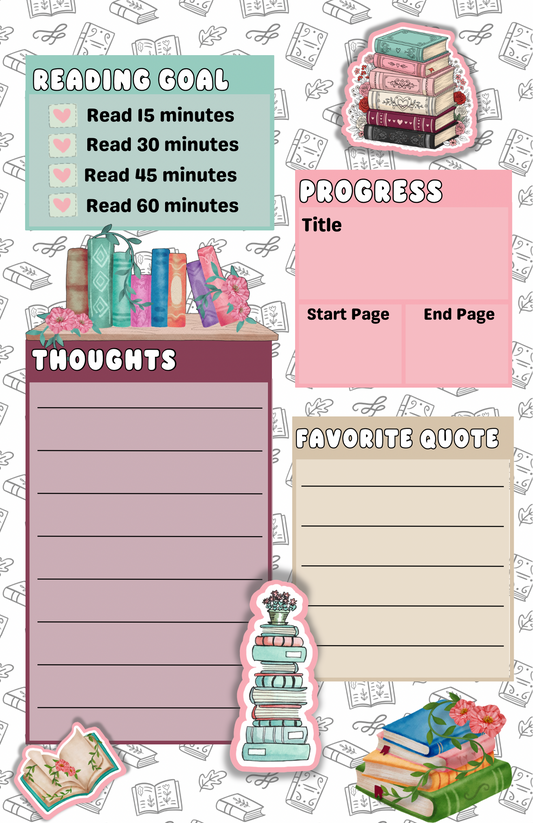 The Cozy Corner Kit: A Vintage Botanical Reading Log & Journal Set for Book Lovers