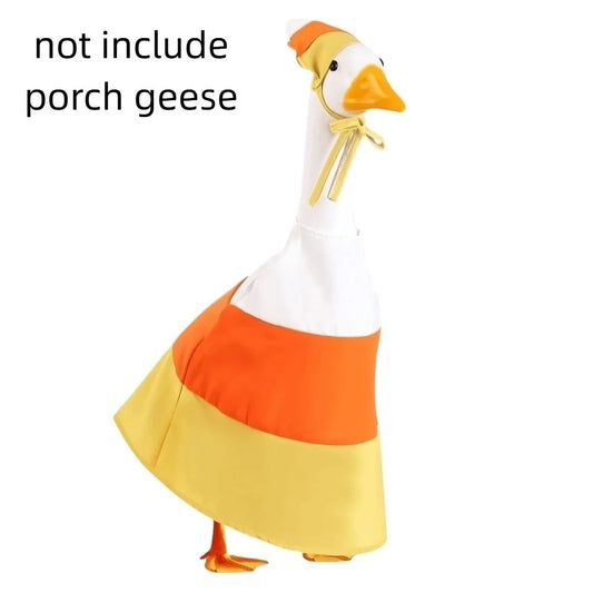 Funny Cloak Halloween Porch Goose Costume Witch Hat 23inch Lawn Goose Outfit Pumpkin Creative Garden Goose Costume Outdoor