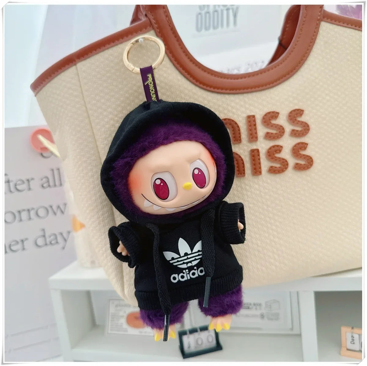 Labubu Doll Clothes Fashion Hoodie, and Pants Set Labubu Idol V1 V2 Dolls Clothing Accessories 15/17cm Plush Doll Universal
