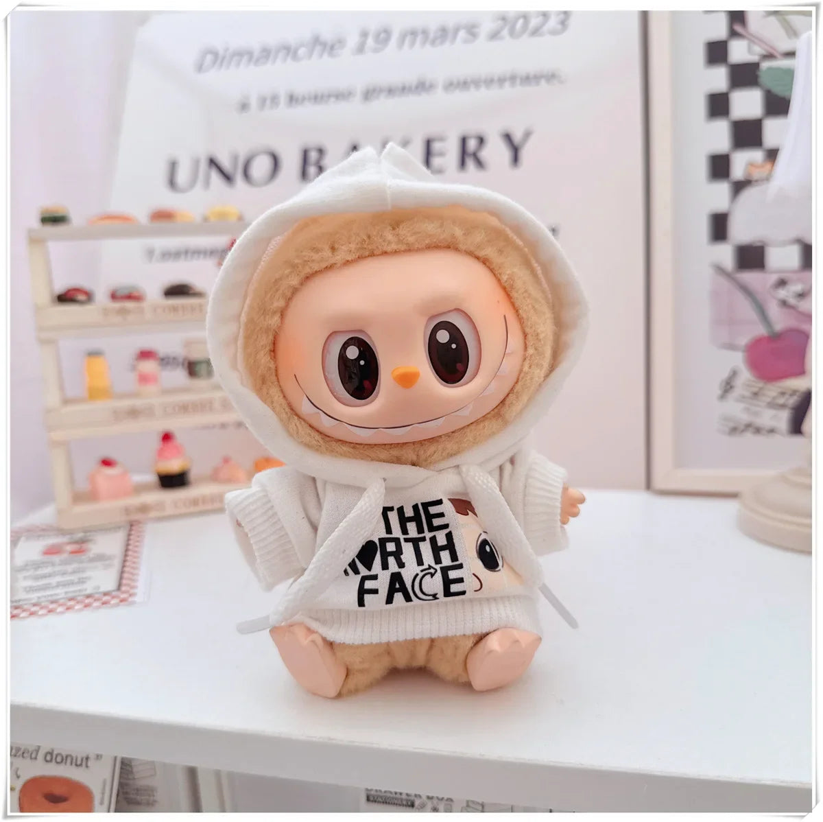 Labubu Doll Clothes Fashion Hoodie, and Pants Set Labubu Idol V1 V2 Dolls Clothing Accessories 15/17cm Plush Doll Universal