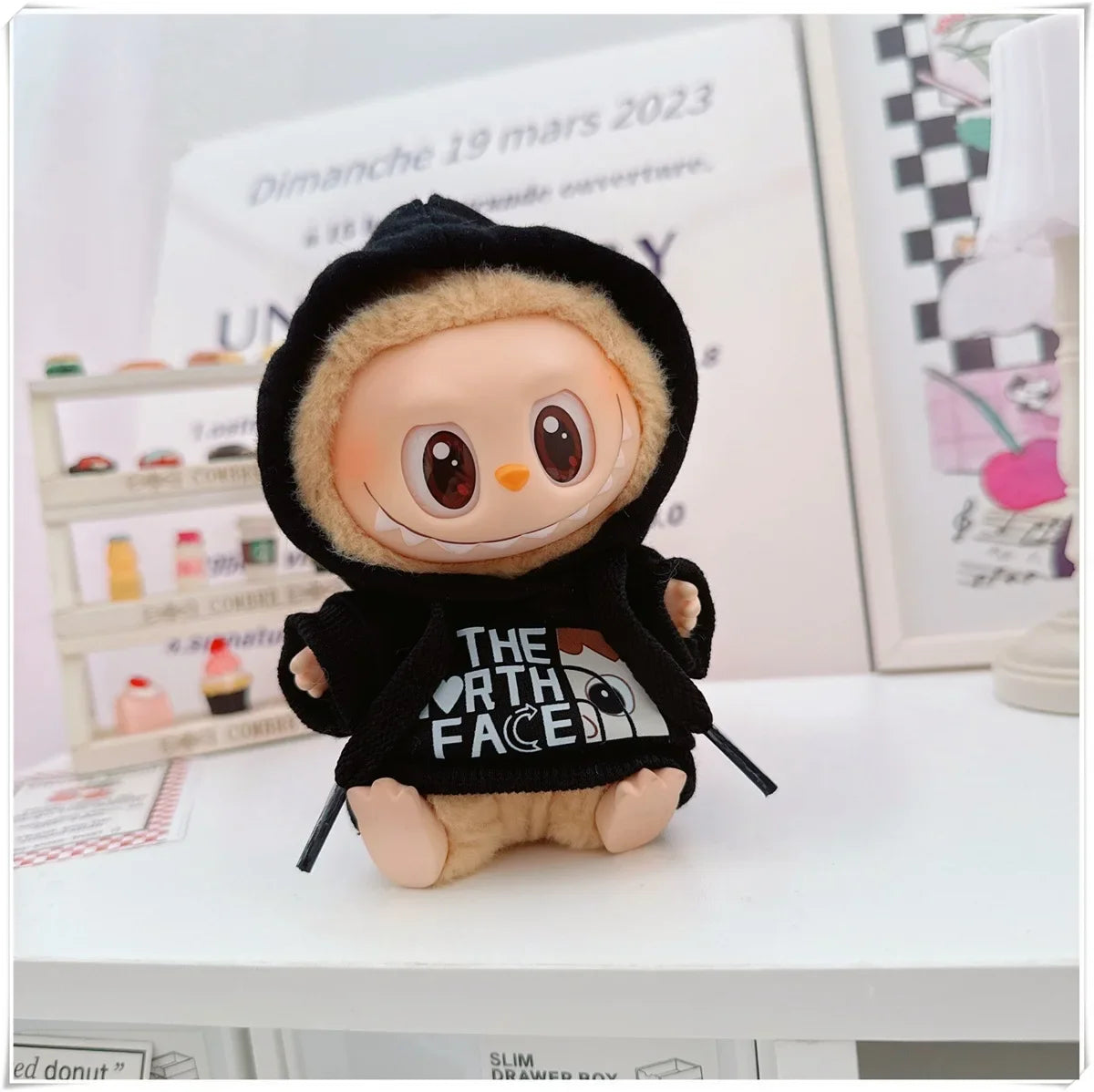 Labubu Doll Clothes Fashion Hoodie, and Pants Set Labubu Idol V1 V2 Dolls Clothing Accessories 15/17cm Plush Doll Universal