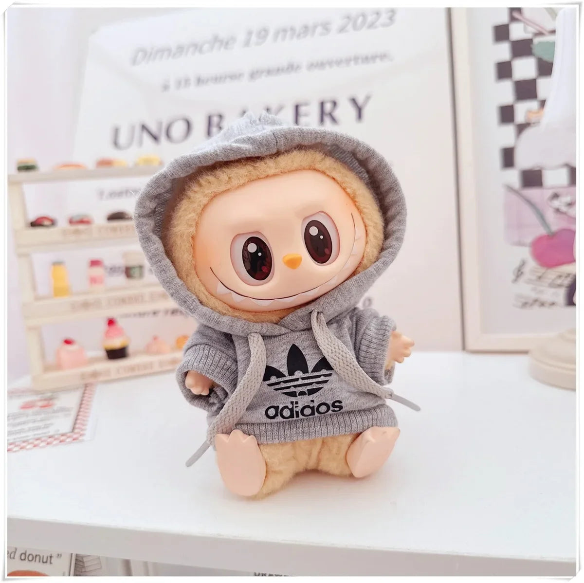 Labubu Doll Clothes Fashion Hoodie, and Pants Set Labubu Idol V1 V2 Dolls Clothing Accessories 15/17cm Plush Doll Universal